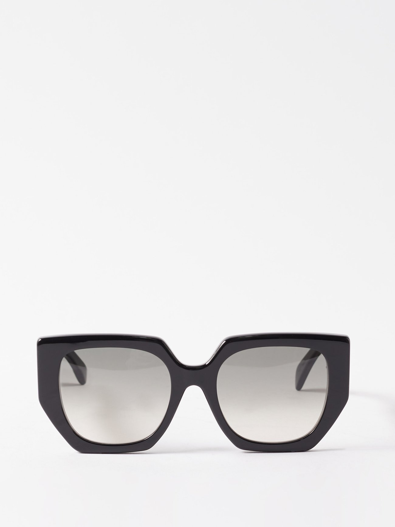 Celine Eyewear - Triomphe Story Oversized Acetate Sunglasses - Womens - Black
