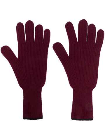 barrie intarsia-knit cashmere gloves - red