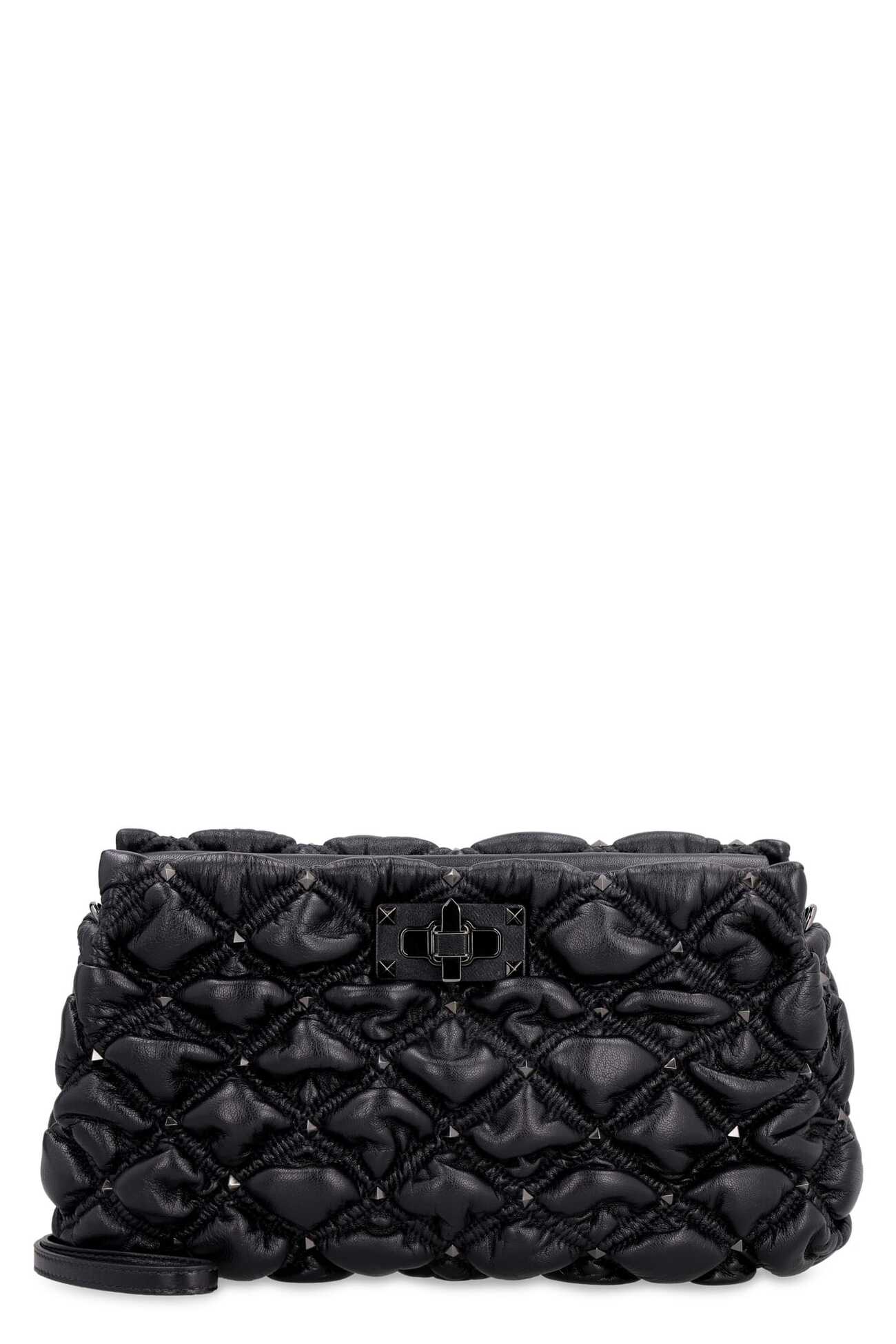Valentino Garavani - Spikeme Leather Crossbody Bag in black