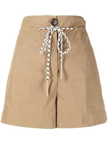 twinset high-waisted short shorts - brown