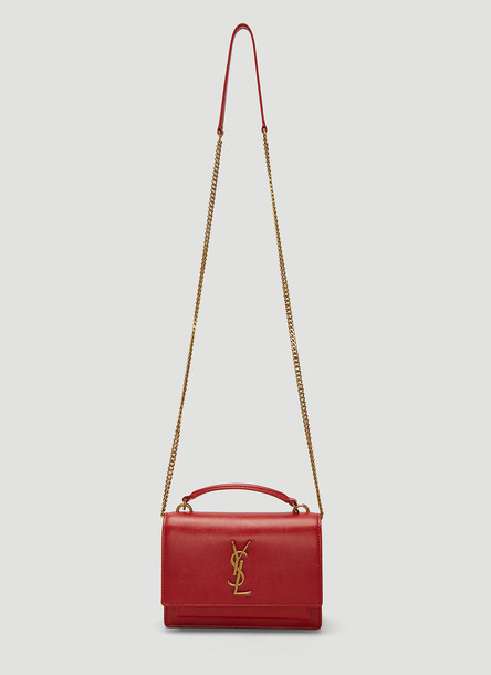 Saint Laurent Sunset Monogram Chain Bag in Red size One Size