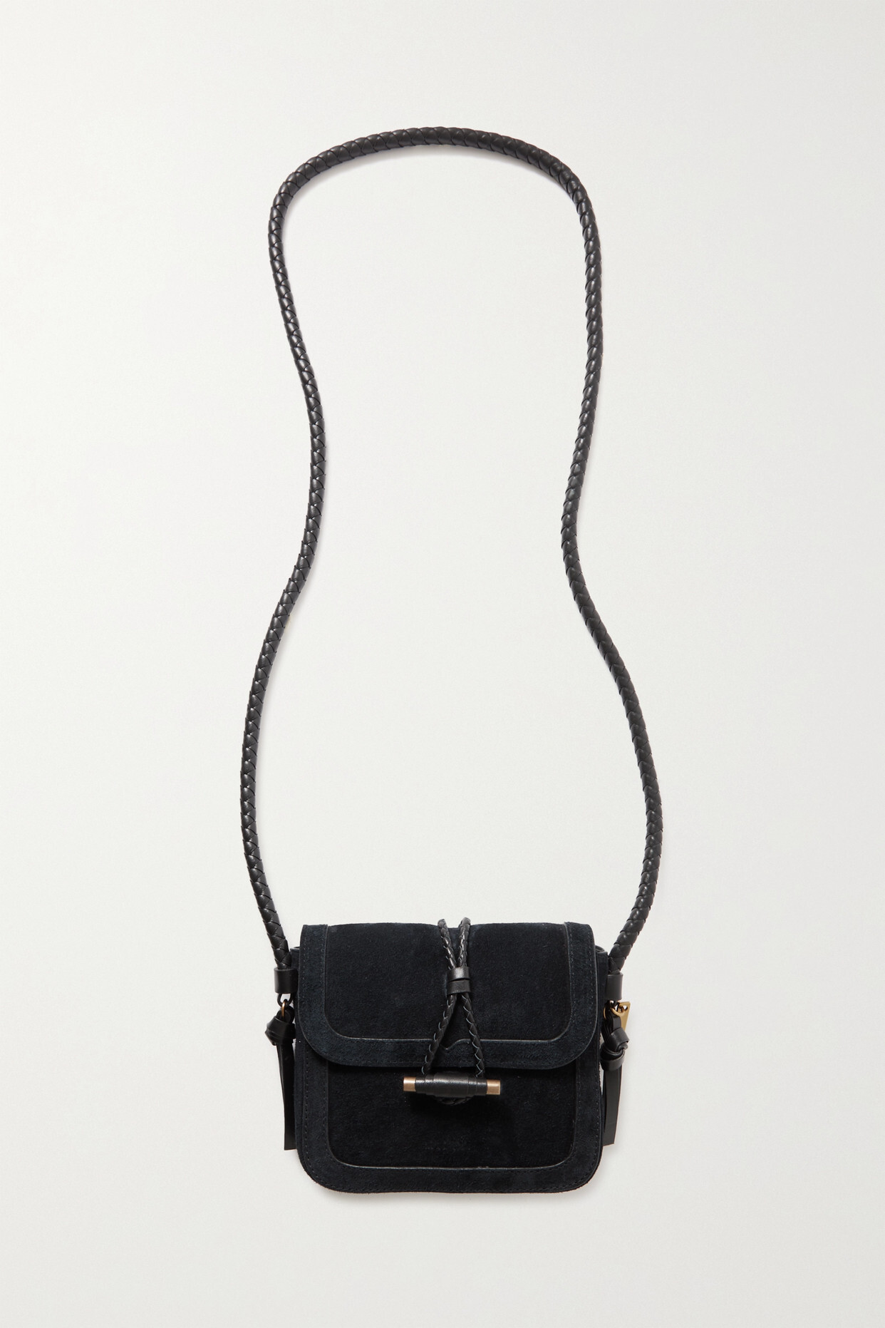 Isabel Marant - Vigo Leather-trimmed Suede Shoulder Bag - Black