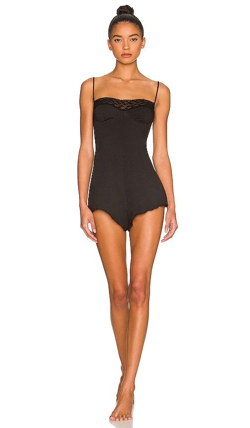 WeWoreWhat Lace Romper in Black