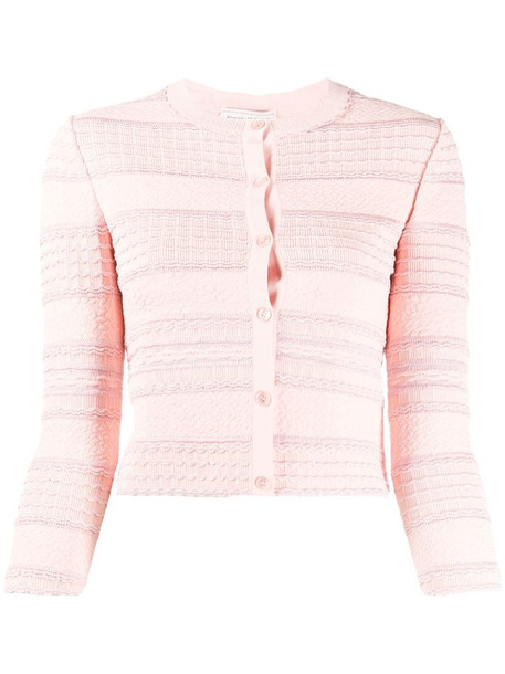 Alexander McQueen scalloped knit cardigan in pink