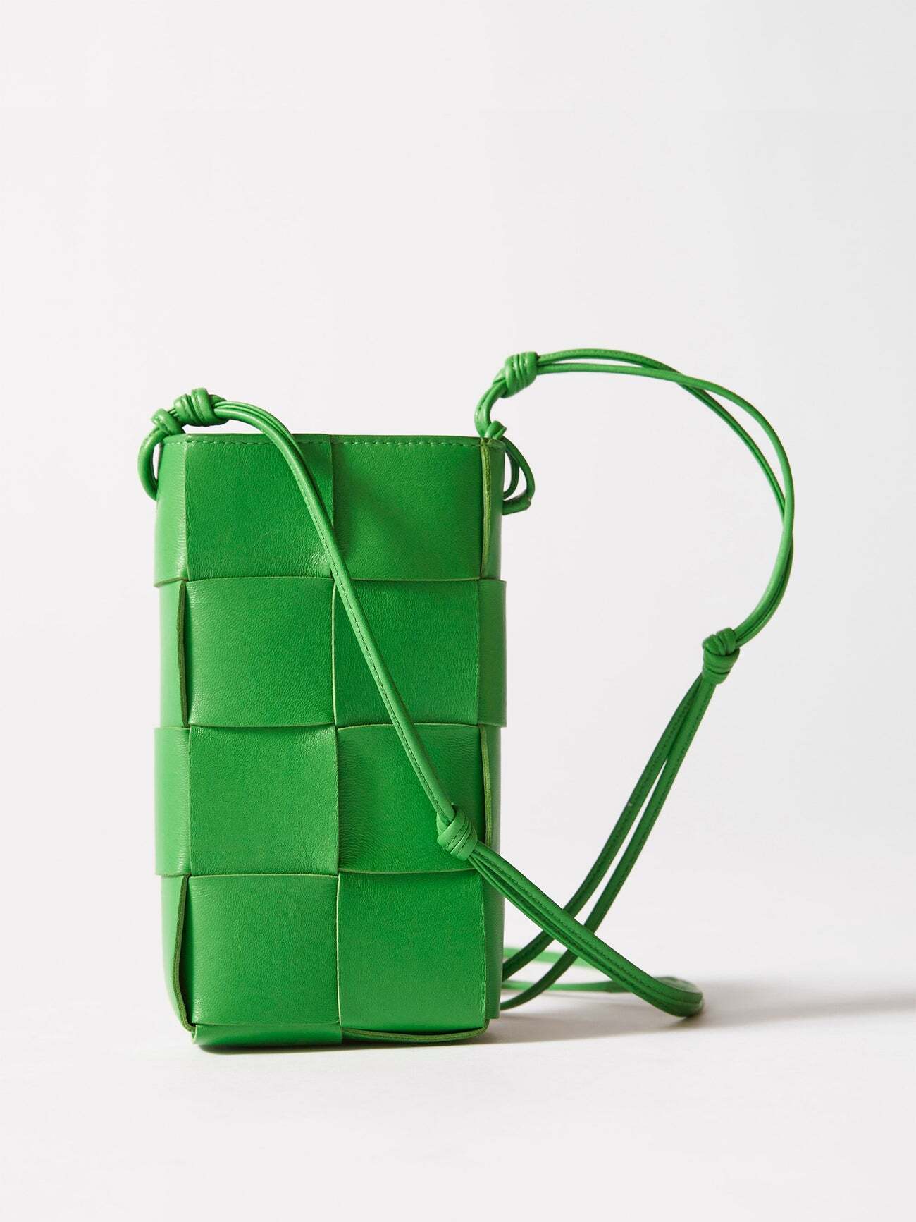 Bottega Veneta - Intrecciato-leather Phone Pouch - Womens - Green
