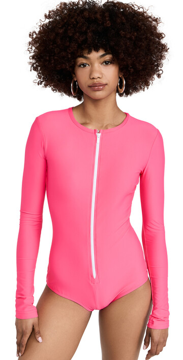 Cover Long Sleeve Rash Guard Swimsuit in coral