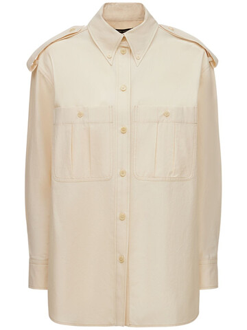 ISABEL MARANT Vinela Cotton Poplin Shirt in ecru