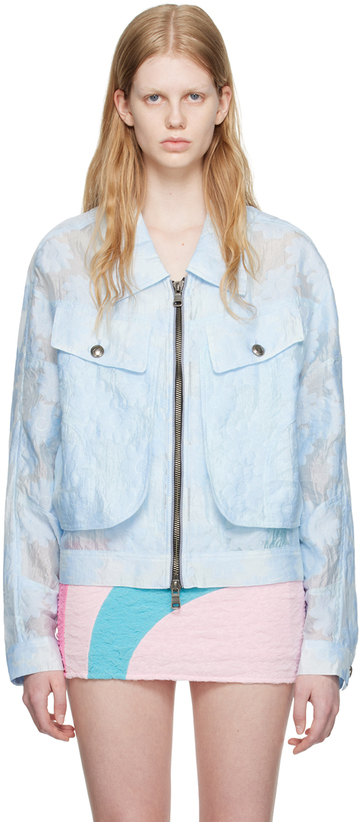 Andersson Bell Blue Flower Jacket in white