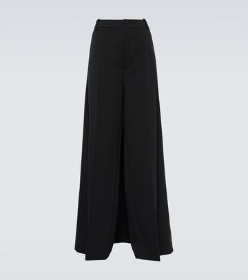 valentino wool grisaille wide-leg pants in black