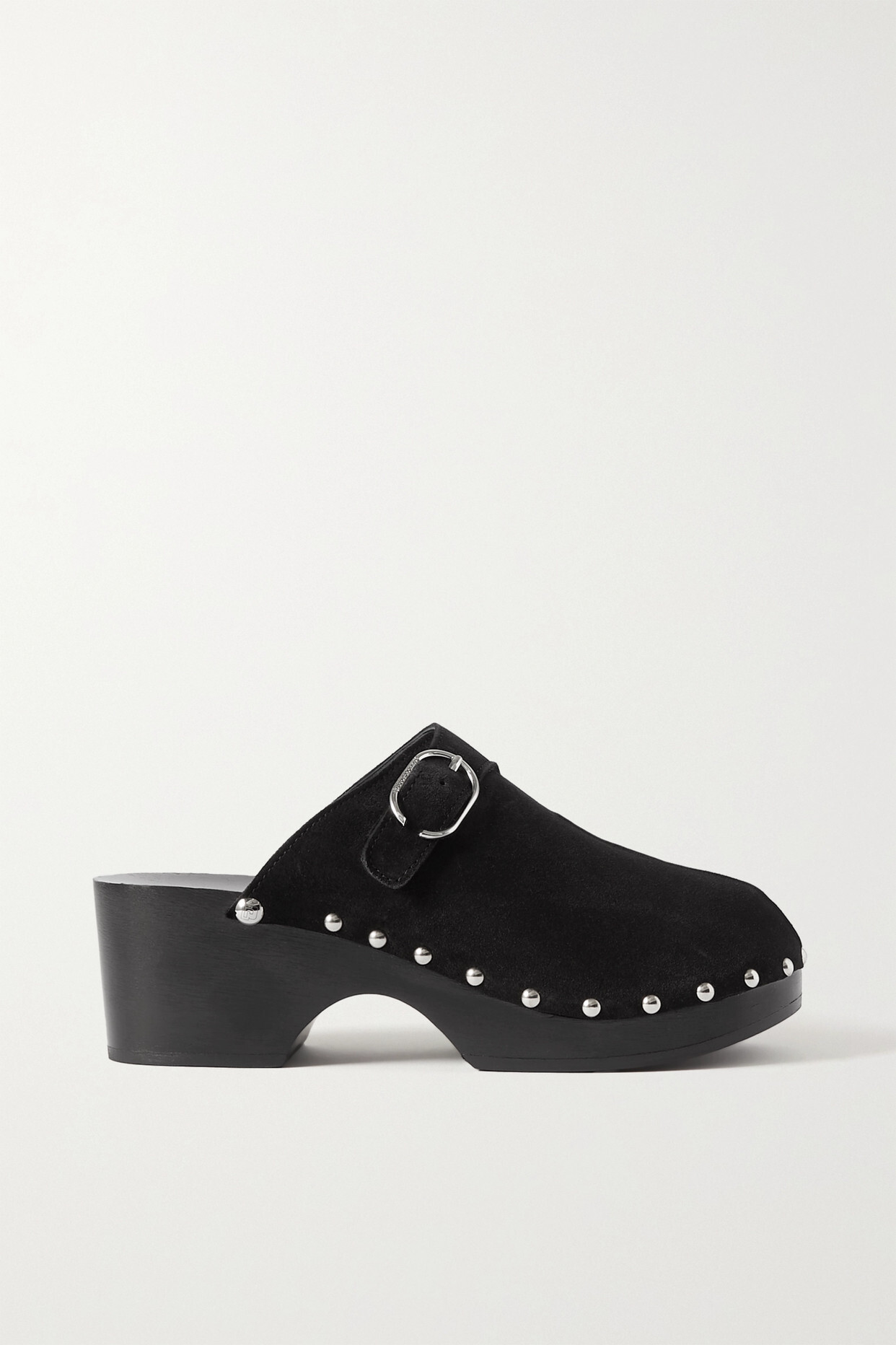 Paco Rabanne - Studded Suede Clogs - Black