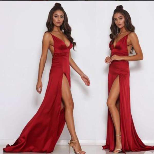 dress red prom dress 