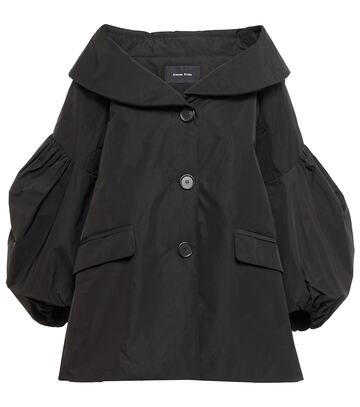 Simone Rocha Padded oversized taffeta coat in black