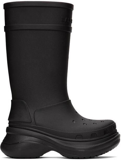Balenciaga Black Crocs Edition Rubber Boots