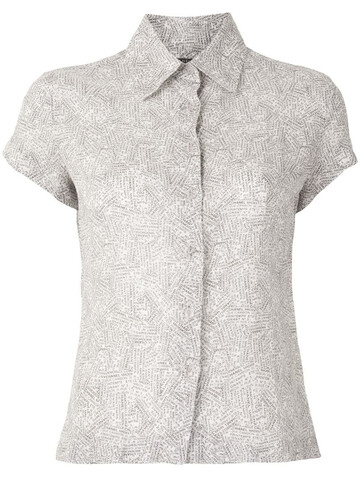 Chanel Pre-Owned 1999 mini logo pattern short-sleeved shirt in white