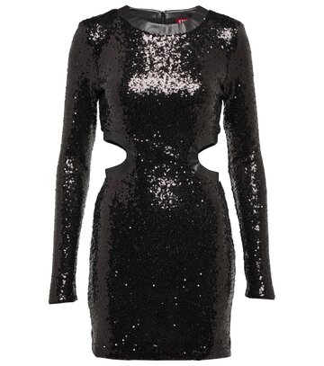 Staud Dolce sequined nylon minidress in black