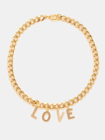 joolz by martha calvo - love letter 14kt gold-plated necklace - womens - yellow gold