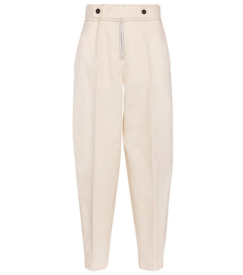 Jil Sander High-rise tapered cotton pants in beige