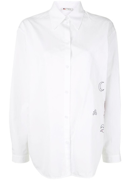 Ports 1961 embroidered-back shirt in white