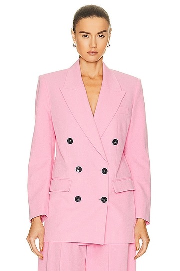isabel marant nevim check coat in pink