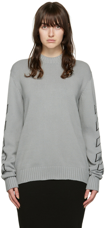 off-white gray diag sweater in grey