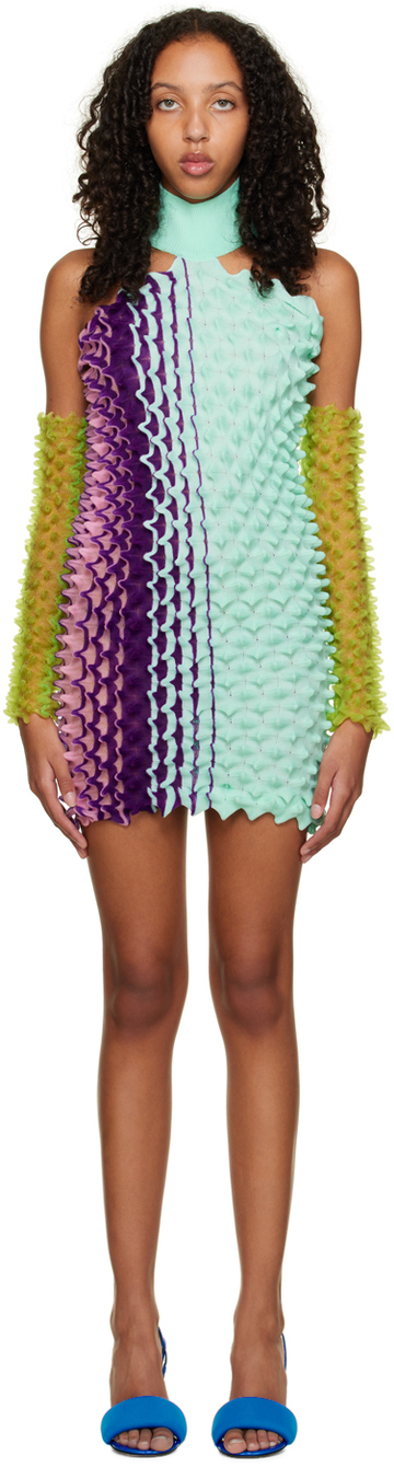 Chet Lo Blue Prism Minidress in teal / pink / purple