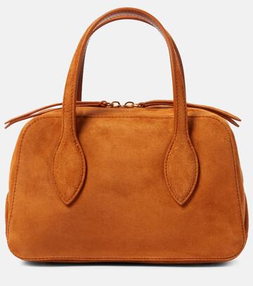 khaite maeve small suede tote bag in brown