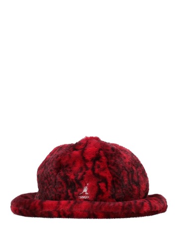 KANGOL Faux Fur Bucket Hat in red / multi