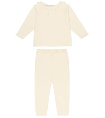 Bonpoint Baby Anisa cotton-blend top and pants set in white