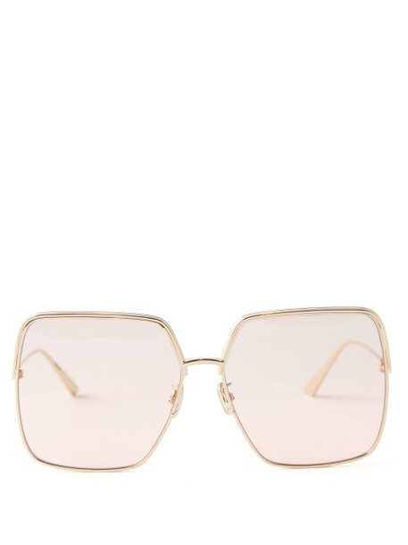 Dior - Everdior Square Metal Sunglasses - Womens - Gold Multi