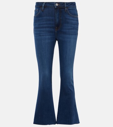 frame high-rise cropped bootcut jeans in blue