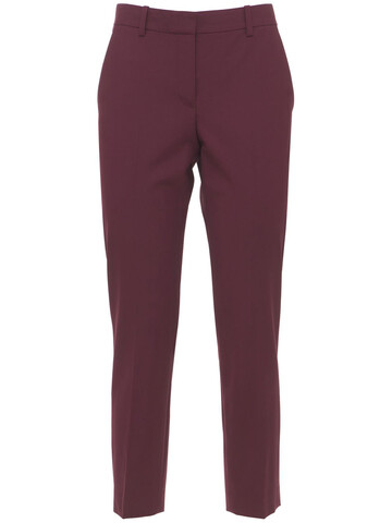 THEORY Treeca Wool Straight Crop Pants in burgundy