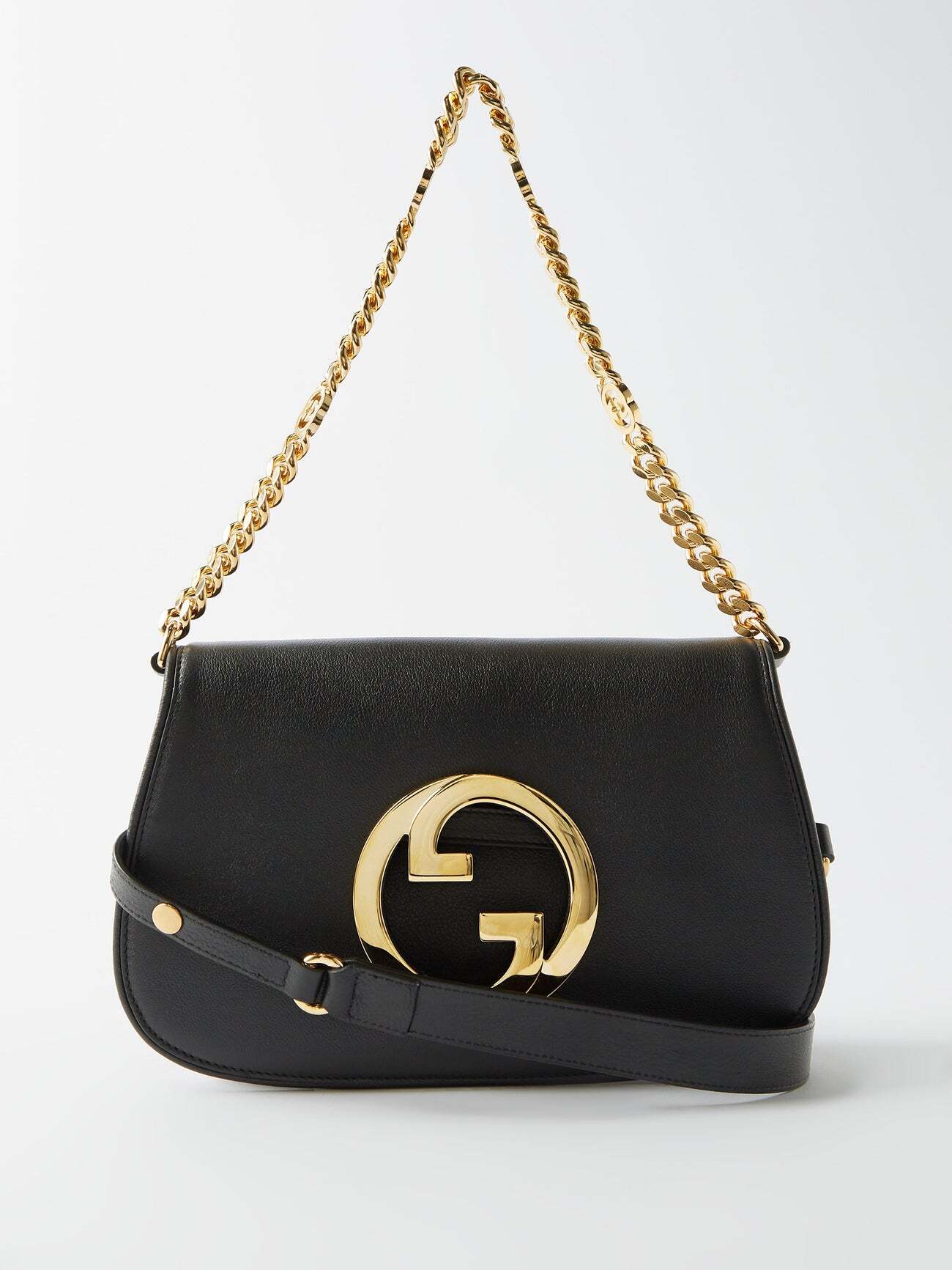 Gucci - Interlocking-g Chain-strap Leather Cross-body Bag - Womens - Black