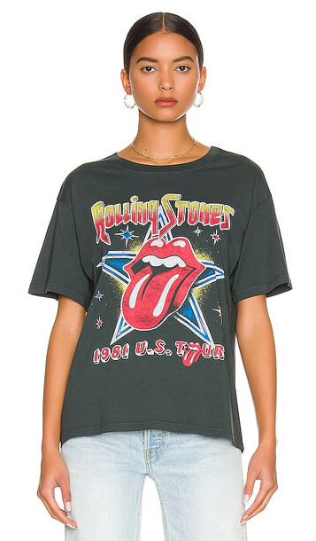 DAYDREAMER Rolling Stones 1981 US Tour Boyfriend Tee in Charcoal in black