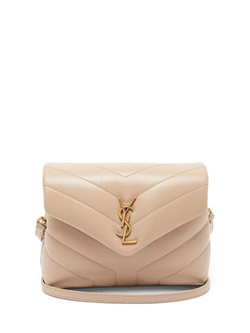 saint laurent - loulou toy quilted-leather cross-body bag - womens - beige