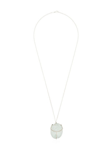 Kimberly McDonald 18K white gold aquamarine diamond pendant necklace in silver