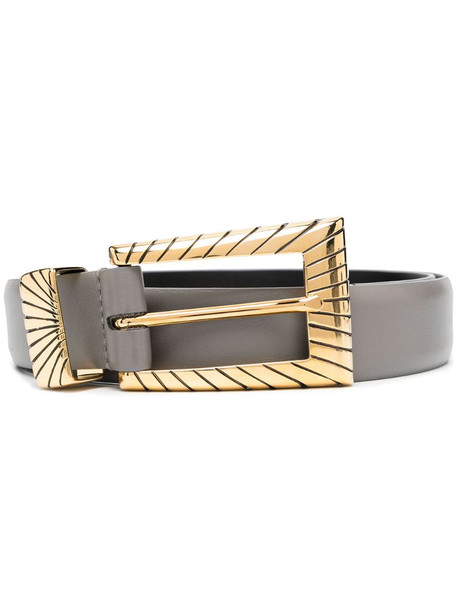 Alberta Ferretti chiseled buckle belt in grey
