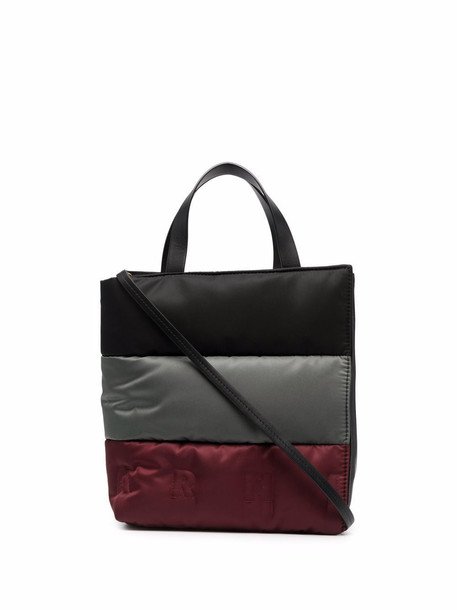 Marni colour-block puffer tote bag - Black