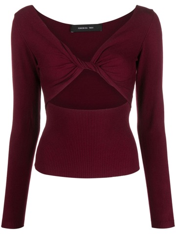 federica tosi knot-detail knitted top - red