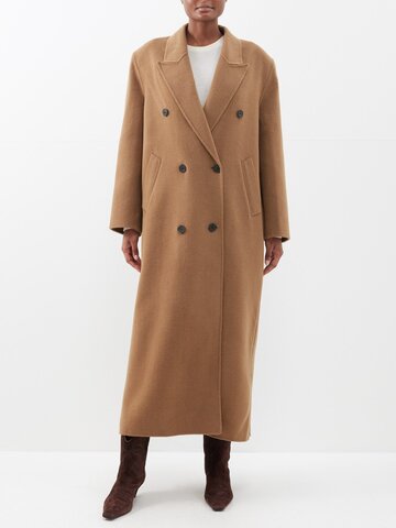 the frankie shop - gaia double-breasted wool-blend coat - womens - camel