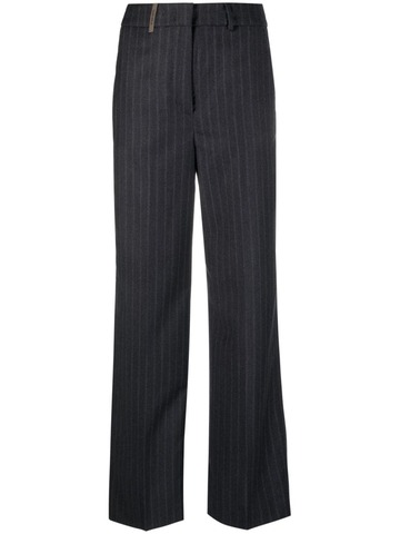 peserico pinstripe-pattern tailored-cut trousers - blue