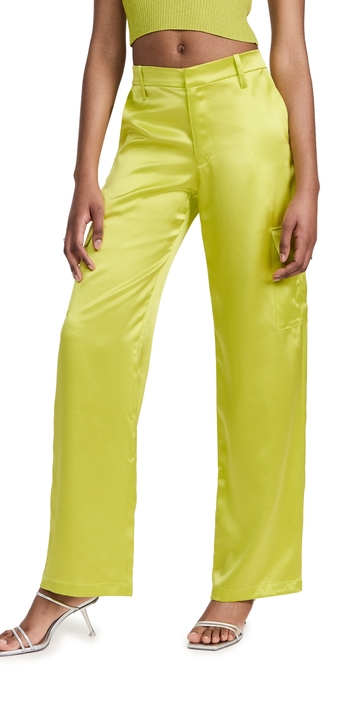sprwmn baggy low rise cargo pants electric chartreuse l