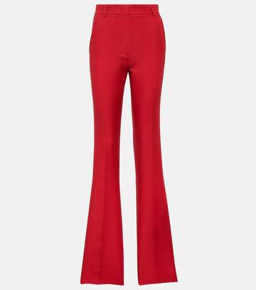 valentino crêpe couture high-rise flared pants in red
