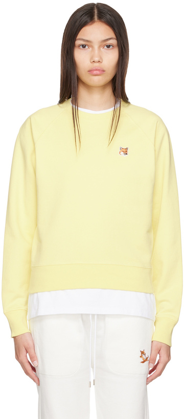 Maison Kitsuné Maison Kitsuné Yellow Fox Head Sweatshirt