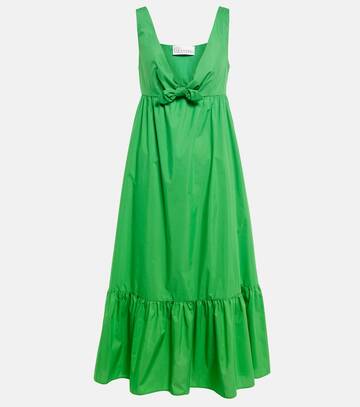 redvalentino cotton-blend poplin midi dress in green