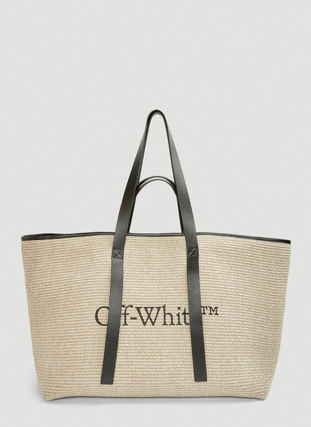 Off-White Commercial Straw Tote Bag in Beige size One Size