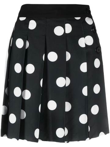 msgm polka dot pleated mini skirt - black