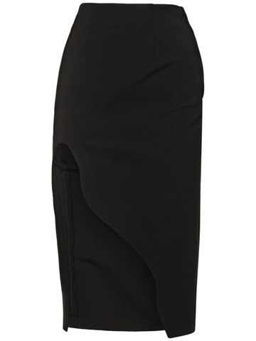 OFF-WHITE Crepe Jersey Stretch Viscose Midi Skirt in black