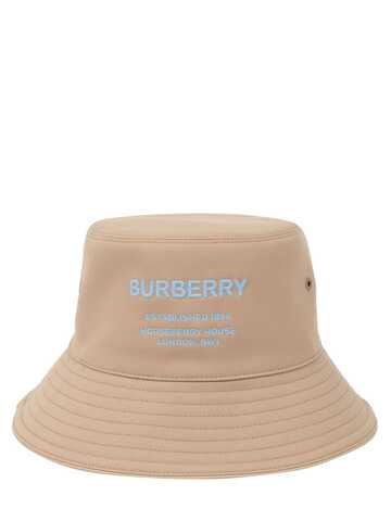 BURBERRY Logo Embroidered Cotton Bucket Hat