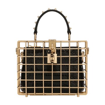 Dolce & Gabbana Dolce Box bag in metal and ayers in black / gold