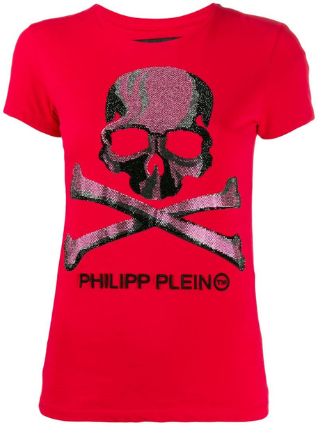 Philipp Plein Skull print T-shirt in red